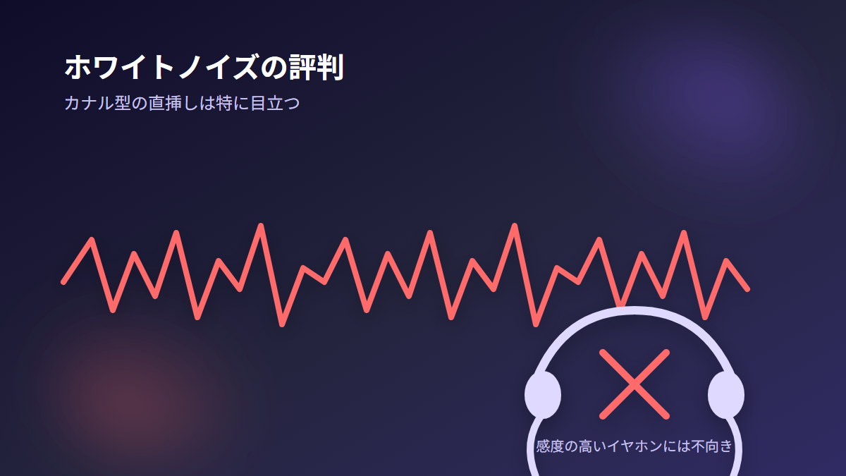 オーディオテクニカ AT-HA2 評判 ホワイトノイズとカナル型イヤホン非推奨