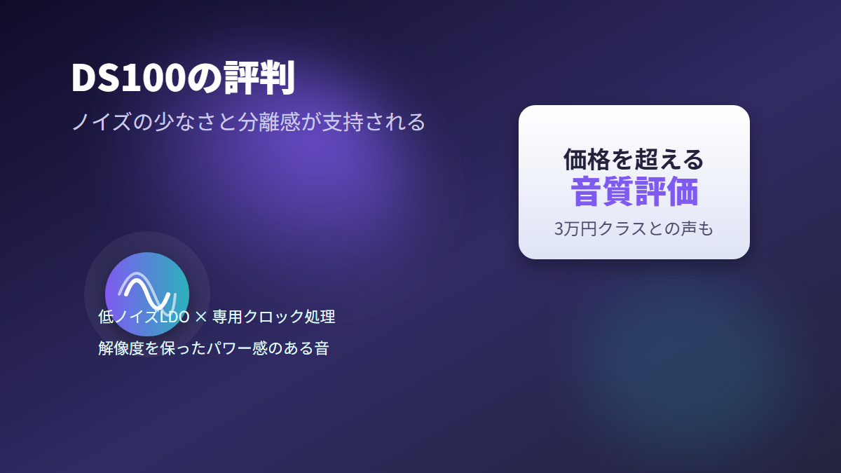 SMSL DS100の音質評判を示す図解