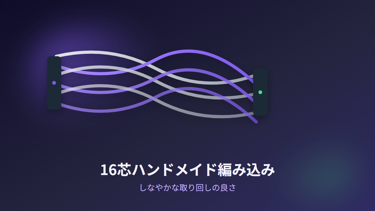 16芯ハンドメイド編み込みのイメージ図